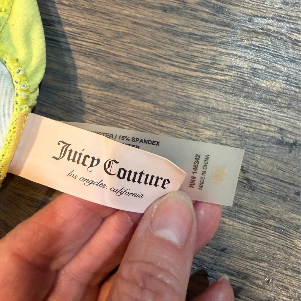 Juicy Couture Floral Bikini Top M‎ Striped Elastic Band